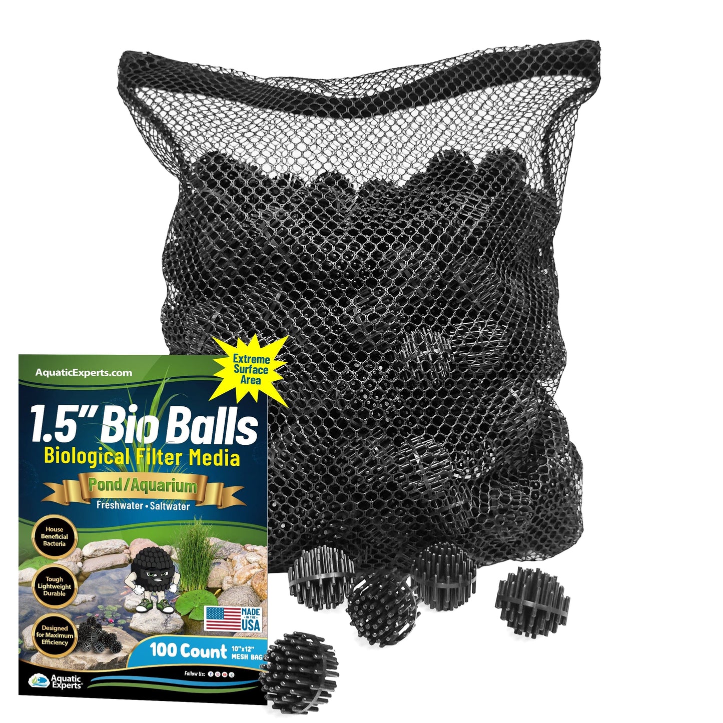 Bio Balls Filter Media - 1.5 Inch Large Bio Ball for Pond Filter - Perfect Bio Balls for Pond Filter Media – Made in The USA