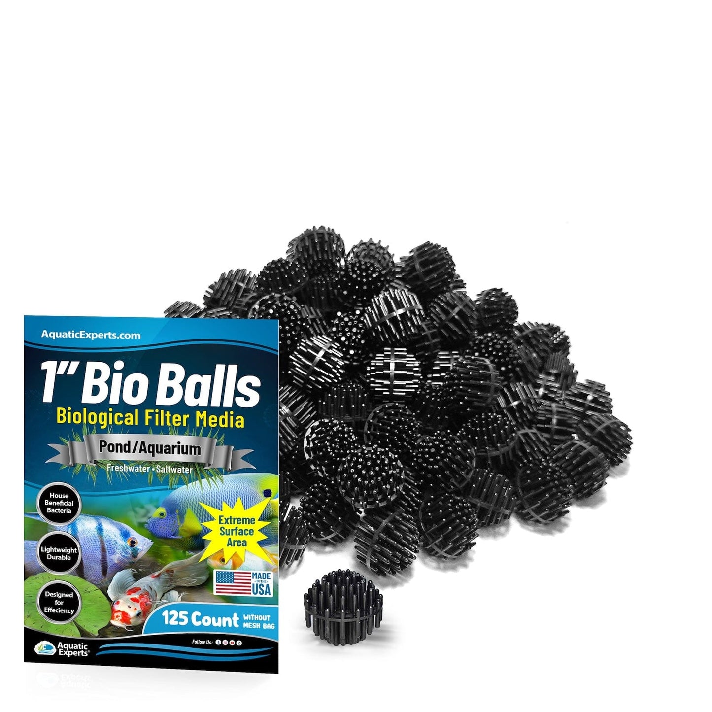 1-Inch Bio Balls Filter Media - Perfect for Aquarium & Small Pond Filters - High-Quality Bio Balls