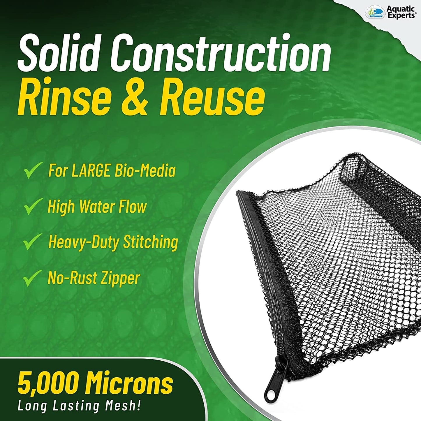 Mesh Bags for Bio Ball Filter Media - Ideal for Aquarium & Pond Filtration - Made in USA