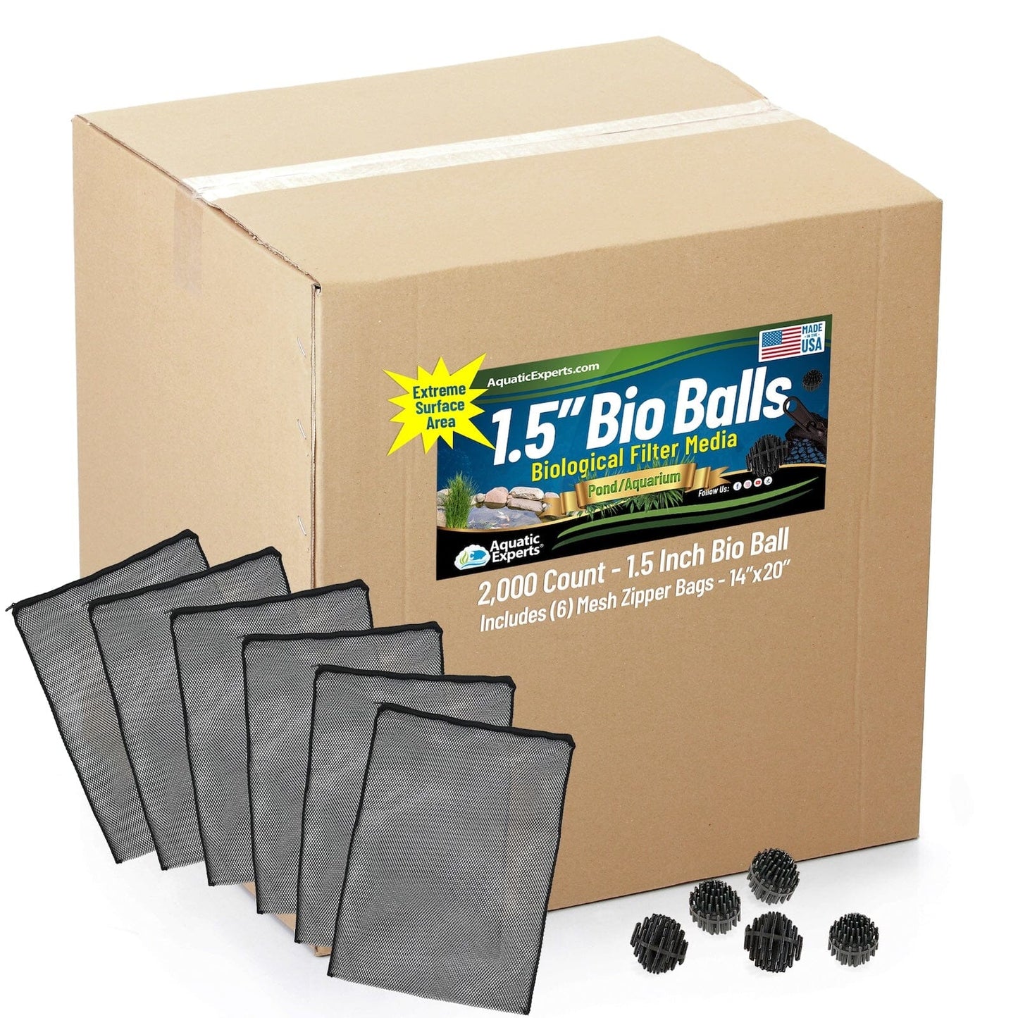 Bio Balls Filter Media - 1.5 Inch Large Bio Ball for Pond Filter - Perfect Bio Balls for Pond Filter Media – Made in The USA